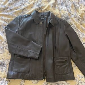 Black leather jacket size large